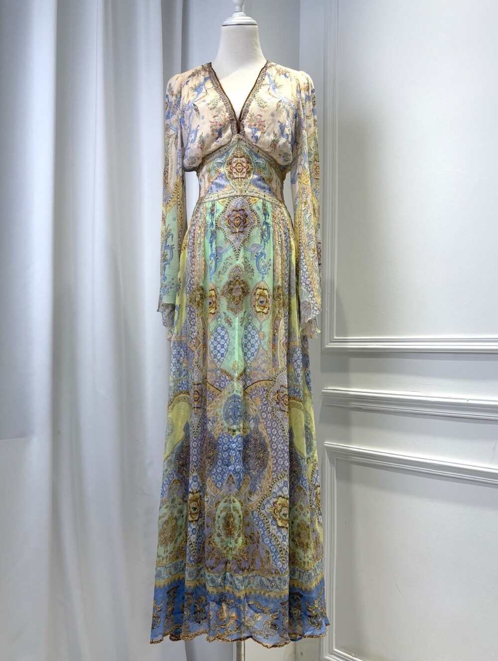 Camilla Flared Sleeve Dress In East Of Istanbul - Picture 7 of 15